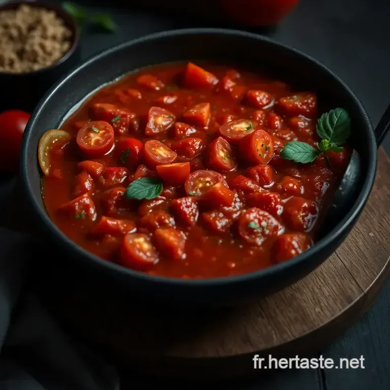 Sauce Tomate Aux Aubergines presentation