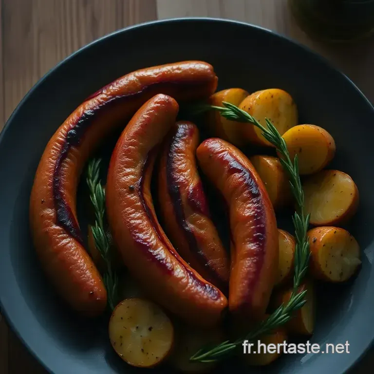 Saucisses De Morteau R&ocirc;ties Aux Aromates presentation