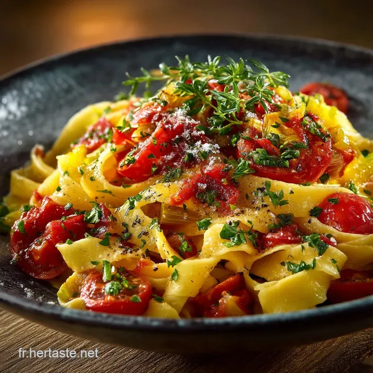 Tagliatelles Maison au Duo PoireauTomate La Douceur de lAutomne dans lAssiette