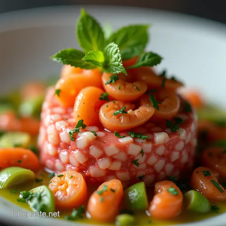 Tartare Marin dAvocat et Crevettes Zeste dAgrumes Fra&icirc;cheur Garantie