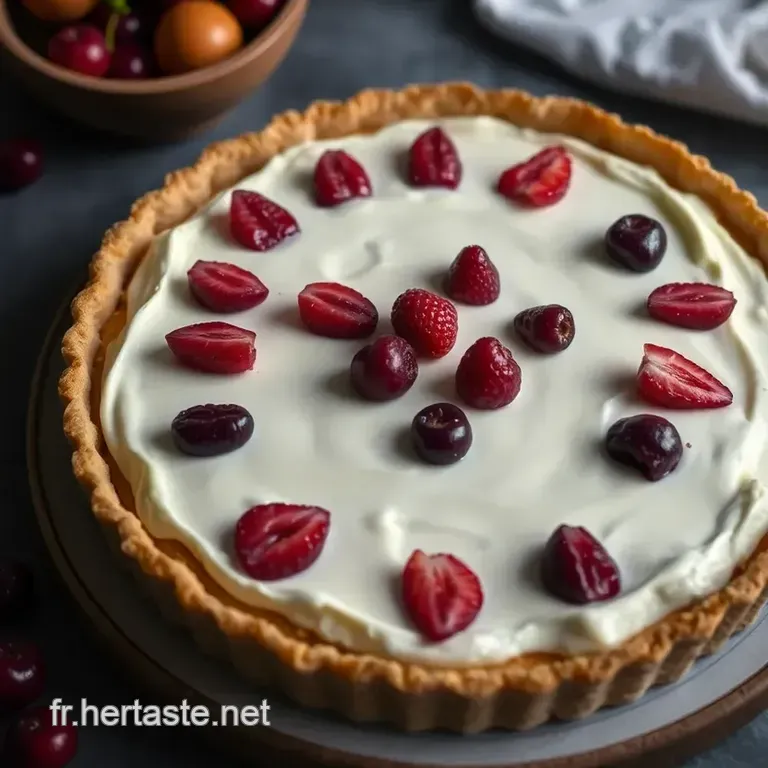 Tarte Au Fromage Blanc Et Fruits Rouges presentation