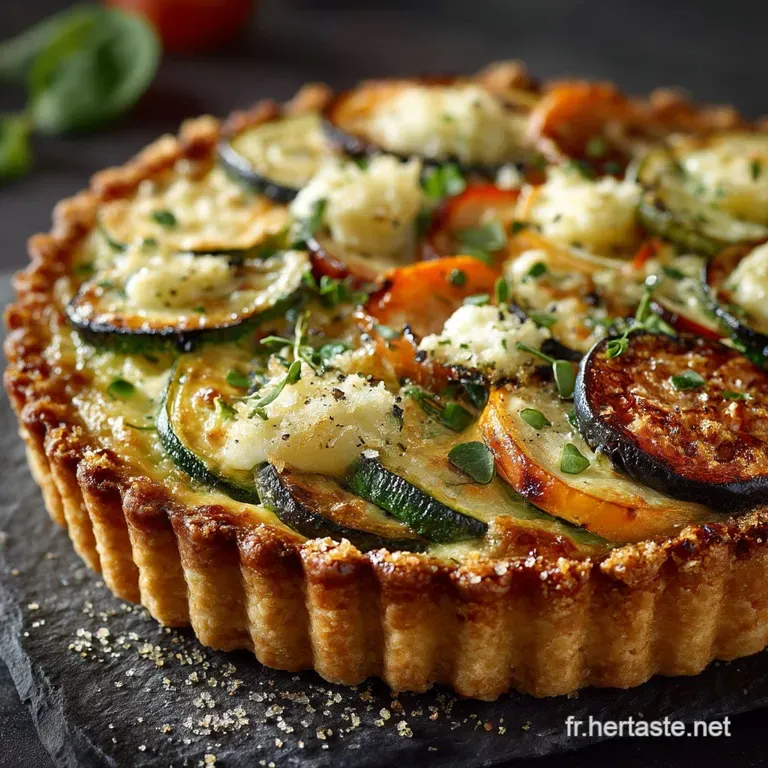 La Tarte Fine aux L&eacute;gumes R&ocirc;tis et au Fromage de Comt&eacute;