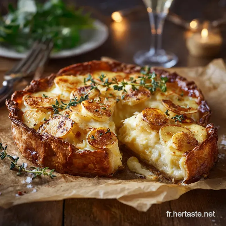 Tarte Rustique &Agrave; La Raclette Et Sa Cr&egrave;me Doignons Caram&eacute;lis&eacute;s presentation