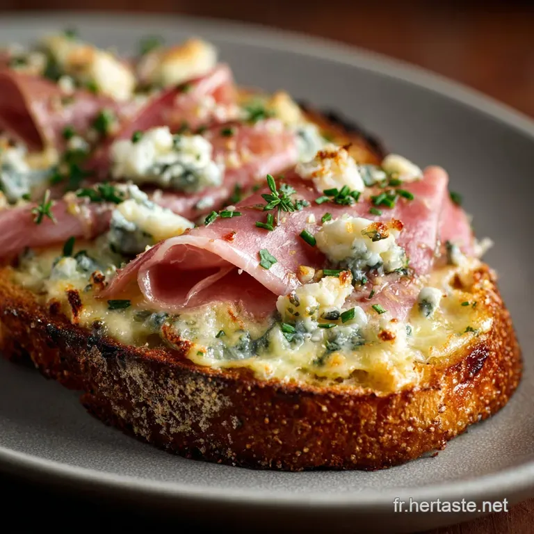 Tartine Au Jambon Sec Et Roquefort La Version Croustillante Et Cr&eacute;meuse presentation