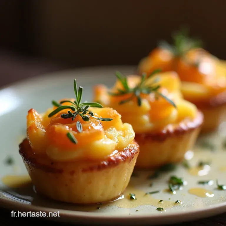 Mini Tartes Tatin C&oelig;ur De Savoie Pommes De Terre Lardons Et Reblochon Croustillant presentation