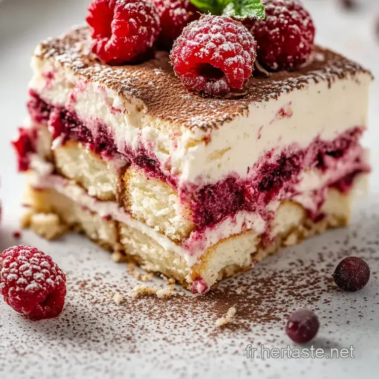 Tiramisu Framboise : Douceur Italienne Fruit&eacute;e presentation
