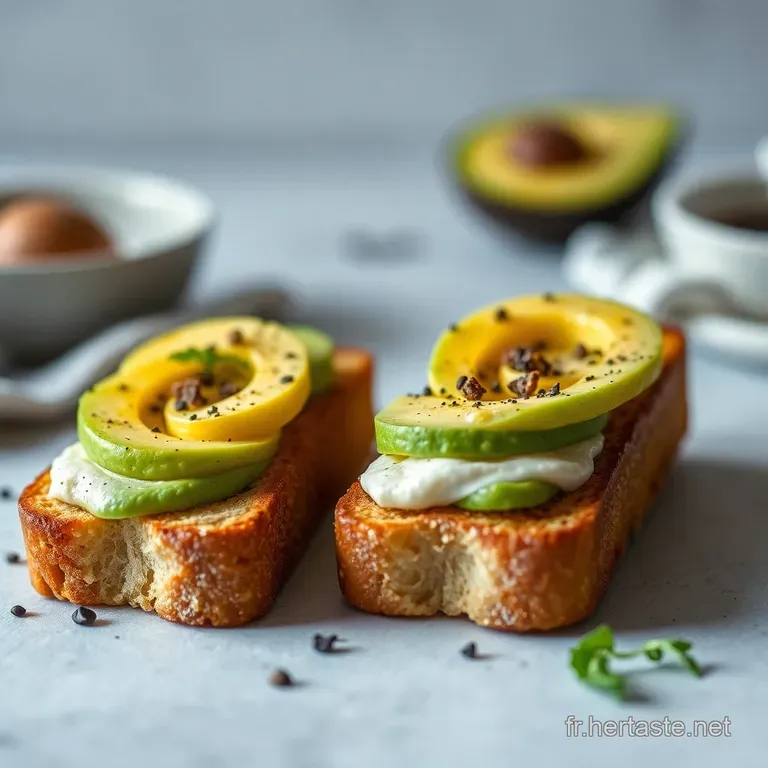 Toast Avocat Tropical: Mangue Citron Vert Et Croquant De Pavot presentation