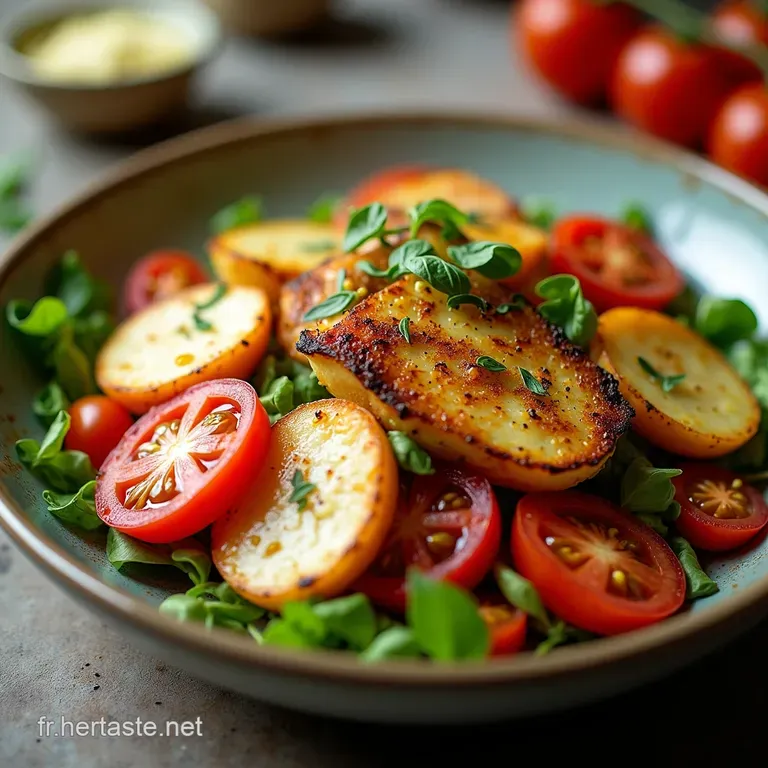 Soleil et Grill&eacute; La Salade d&Eacute;t&eacute; Parfaite aux Tomates H&eacute;ritage et Halloumi Croustillant