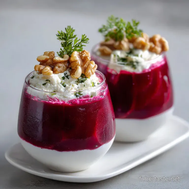 Verrine Betterave Fromage Frais Cr&eacute;meuse