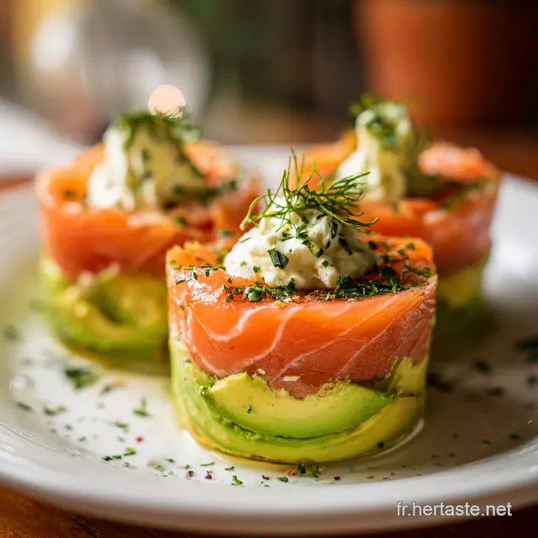 Verrines Avocat Saumon Fra&icirc;cheur et Fromage Frais