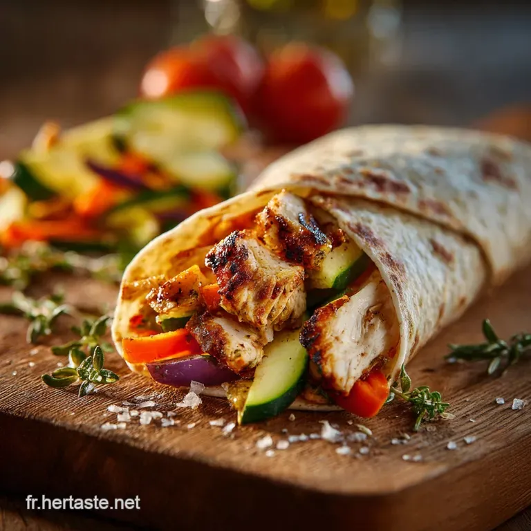 Wrap Aux L&eacute;gumes Et Poulet Recette Saine Et Rapide Aux L&eacute;gumes Croquants presentation