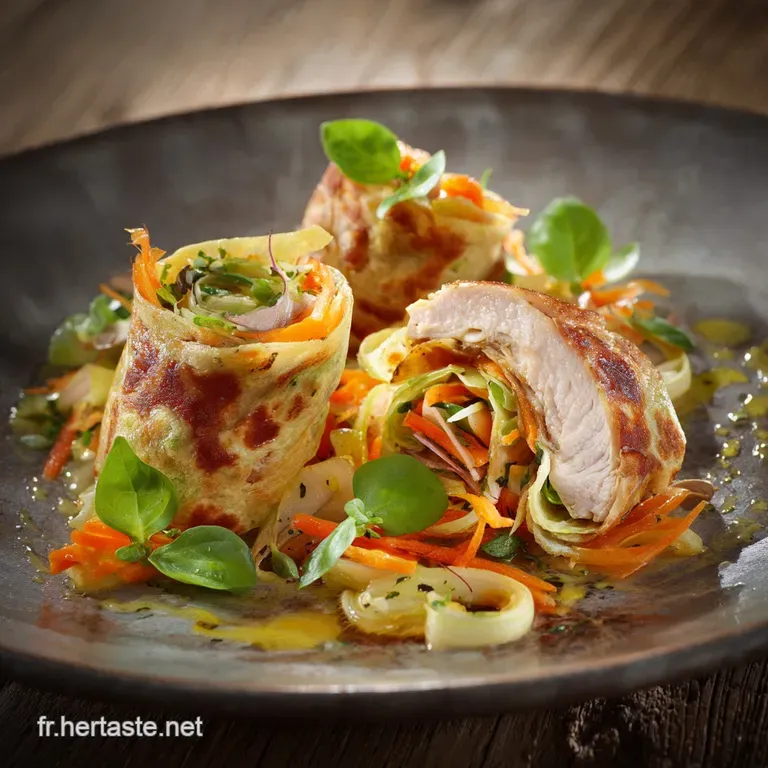 Wrap aux l&eacute;gumes et poulet Recette saine et rapide aux l&eacute;gumes croquants